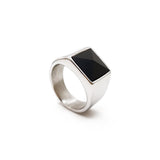 Luxury men's crystal ring, stainless steel with 3mm thickness, high-quality stone for a sleek and refined look.
