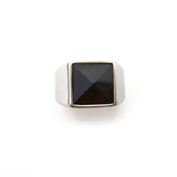 Modern crystal ring for men, available in sizes 8 to 11, made of durable stainless steel with a sleek design.