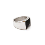Stylish stainless steel crystal ring for men, fashion-forward design with durable stone, perfect for daily wear.