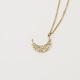 Sabr Crescent Moon Necklace for Kids - 18K Gold-Plated Islamic Jewelry