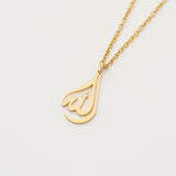 Allah Tear Drop Necklace - 18K Gold-Plated Islamic Pendant for Women