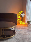 Ramadan Golden Moon with Star Led Neon Sign