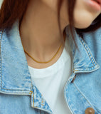 Minimalist Women’s Box Chain Necklace – Elegant 18K Gold Plated Jewelry for Casual and Formal Looks