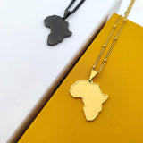 Patriotic Africa flag necklace for women, 27mm stainless steel pendant, durable and stylish for African pride.