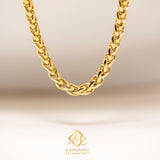 Gold-Plated Wheat Chain Necklace for Women – 3MM Elegant and Timeless Jewelry