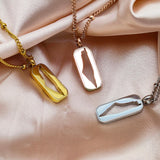 Gold & Silver Palestine Tag Necklace for Women - 18K Gold Plated Stainless Steel, Hypoallergenic