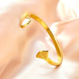 Zircon Love Cuff Bracelet for Women | 18K Gold-Plated Adjustable Bangle