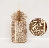 Wooden Lanterns |  Ramadan Eid Decor with LED Night Light.