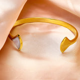 Zircon Love Cuff Bracelet for Women | 18K Gold-Plated Adjustable Bangle