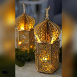 Wooden Lanterns |  Ramadan Eid Decor with LED Night Light.