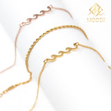 18K Gold-Plated Wave Anklet for Women – Elegant Beach-Inspired Minimalist Jewelry