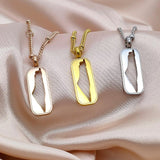 Palestinian Tag Necklace for Women - 18K Gold Plated, Hypoallergenic Stainless Steel, 16-inch Chain
