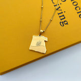 Egypt flag pendant necklace for women, stylish patriotic jewelry, high-quality stainless steel with lifetime warranty.