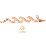 Women’s 18K Gold Wave Anklet – Minimalist Summer Beach-Inspired Jewelry